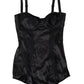 Black Lace Silk Stretch One Piece Beachwear Bikini