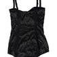 Black Lace Silk Stretch One Piece Beachwear Bikini