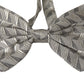 Silver Fantasy Print Adjustable Neck Bow Tie Men