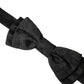 Black Brocade Silk Adjustable Neck Men Bow Tie