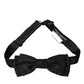 Black Brocade Silk Adjustable Neck Men Bow Tie