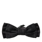 Black Brocade Silk Adjustable Neck Men Bow Tie