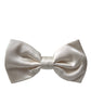 Off White Silk Adjustable Neck Men Bow Tie
