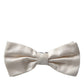 Off White Silk Adjustable Neck Men Bow Tie