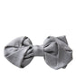 Gray Silk Adjustable Neck Men Bow Tie