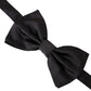 Black Silk Adjustable Neck Men Bow Tie
