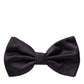 Black Silk Adjustable Neck Men Bow Tie