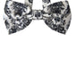White Black Floral Adjustable Men Neck Bow Tie