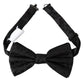 Black Brocade Silk Adjustable Neck Men Bow Tie