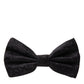 Black Brocade Silk Adjustable Neck Men Bow Tie