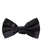 Black Silk Adjustable Neck Men Bow Tie