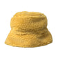 Yellow Fluffy Fleece Fur Bucket Hat Men