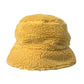 Yellow Fluffy Fleece Fur Bucket Hat Men