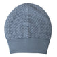 Light Blue Cotton Blend Beanie Bonnet Hat
