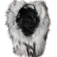 Black White Faux Fur Baseball Hat Men
