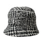 Black White Tweed Wool Bucket Hat Men