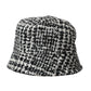Black White Tweed Wool Bucket Hat Men
