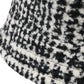 Black White Tweed Wool Bucket Hat Men