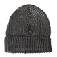 Dark Gray Viscose Knit Beanie Bonnet Hat Men
