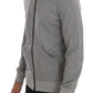 Chic Gray Full-Zip Cotton Hoodie