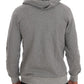 Chic Gray Full-Zip Cotton Hoodie