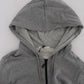 Chic Gray Full-Zip Cotton Hoodie