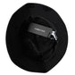 Black Cotton Blend Logo Bucket Hat Men