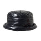 Black Quilted Faux Leather Bucket Hat Men