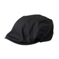 Black Cotton Blend Logo Newsboy Hat Men