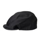 Black Cotton Blend Logo Newsboy Hat Men