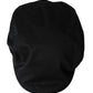 Black Cotton Blend Logo Newsboy Hat Men