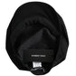 Black Cotton Blend Logo Newsboy Hat Men