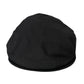 Black Cotton Blend Logo Newsboy Hat Men