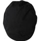 Black Cotton Blend Logo Newsboy Hat Men