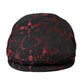 Black Red Floral Jacquard Newsboy Hat Men