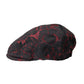 Black Red Floral Jacquard Newsboy Hat Men
