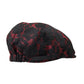 Black Red Floral Jacquard Newsboy Hat Men