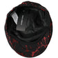 Black Red Floral Jacquard Newsboy Hat Men
