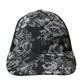 Black Silver Floral Print Baseball Hat Men