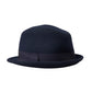 Dark Blue Wool Fedora Wide Brim Hat Men
