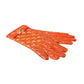 Orange Leather Quilted Wrist Length Gloves