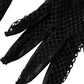 Women Black Mesh Net Elbow Length Gloves