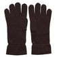 Brown Wool Knitted Wrist Length Gloves