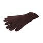Brown Wool Knitted Wrist Length Gloves