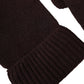 Brown Wool Knitted Wrist Length Gloves