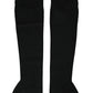 Black Wool Knitted Logo Finger Less Gloves