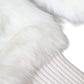 White Acrylic Knitted Fur Wrist Mitten Gloves