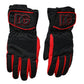 Black Red Nylon Wrist Length Gloves