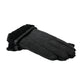 Black Leather Fur Short Hands Gloves