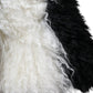Black White Stripes Mohair Fur Bucket Hat